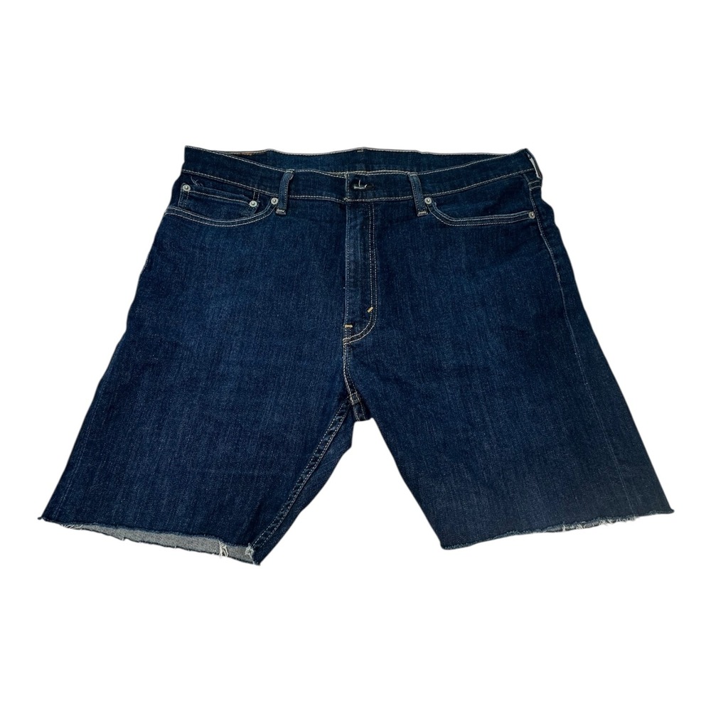 Levis 513 Denim Jean‎ Shorts Dark Wash Cut Off Mens Size 36